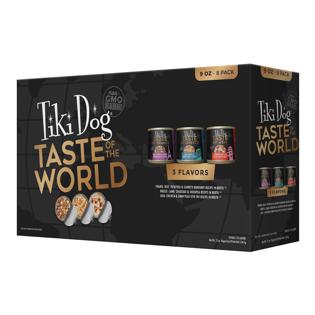 TIKI PETS Tiki Dog Goût du Monde: variété en boîtes 9 oz pour repas variés.