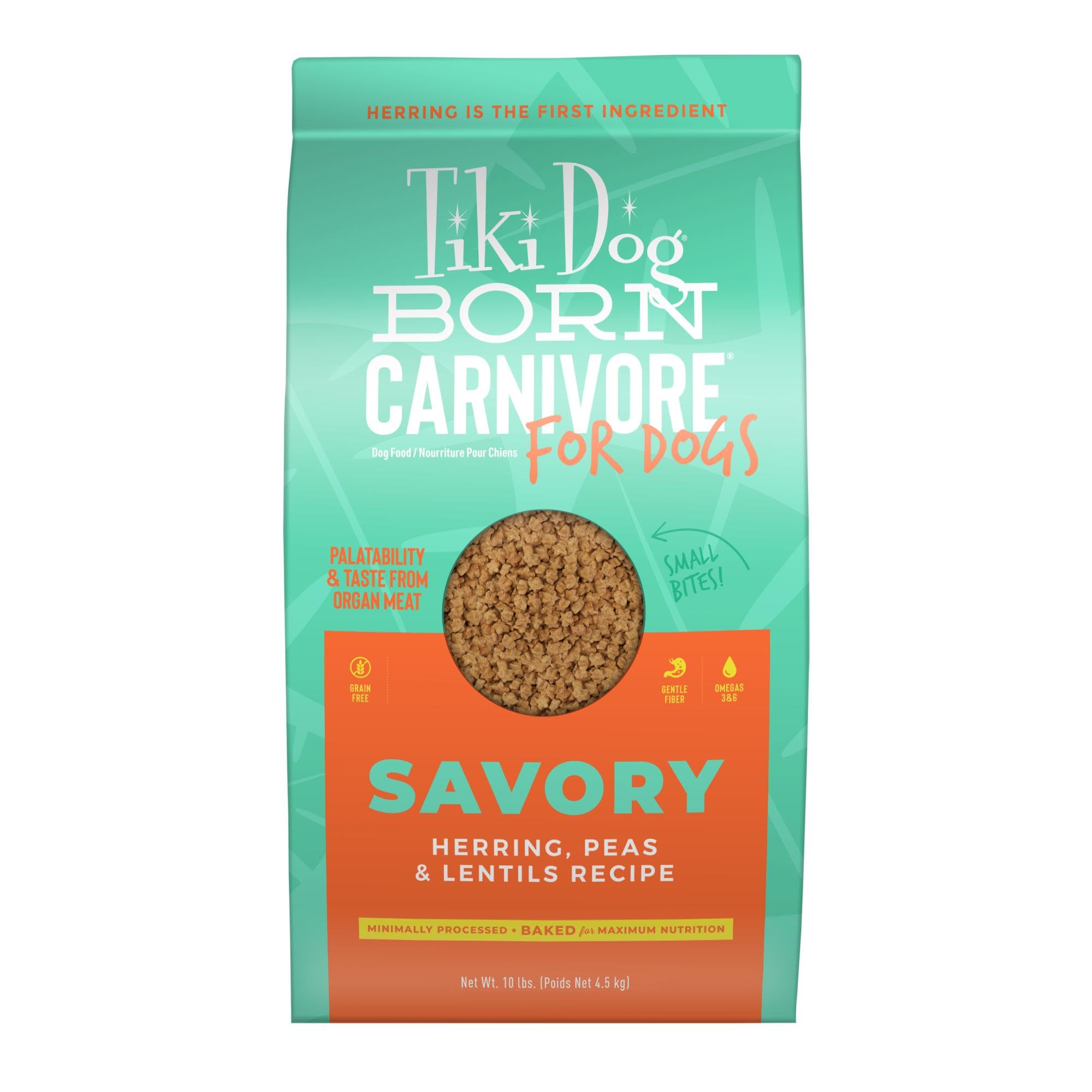 Tiki Dog Born Carnivore: sac 4,5 kg pratique pour repas quotidiens.