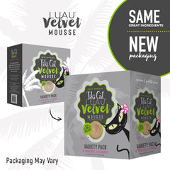 Tiki Cat Velvet Mousse poisson-bouillon, portion pratique et facile à servir.