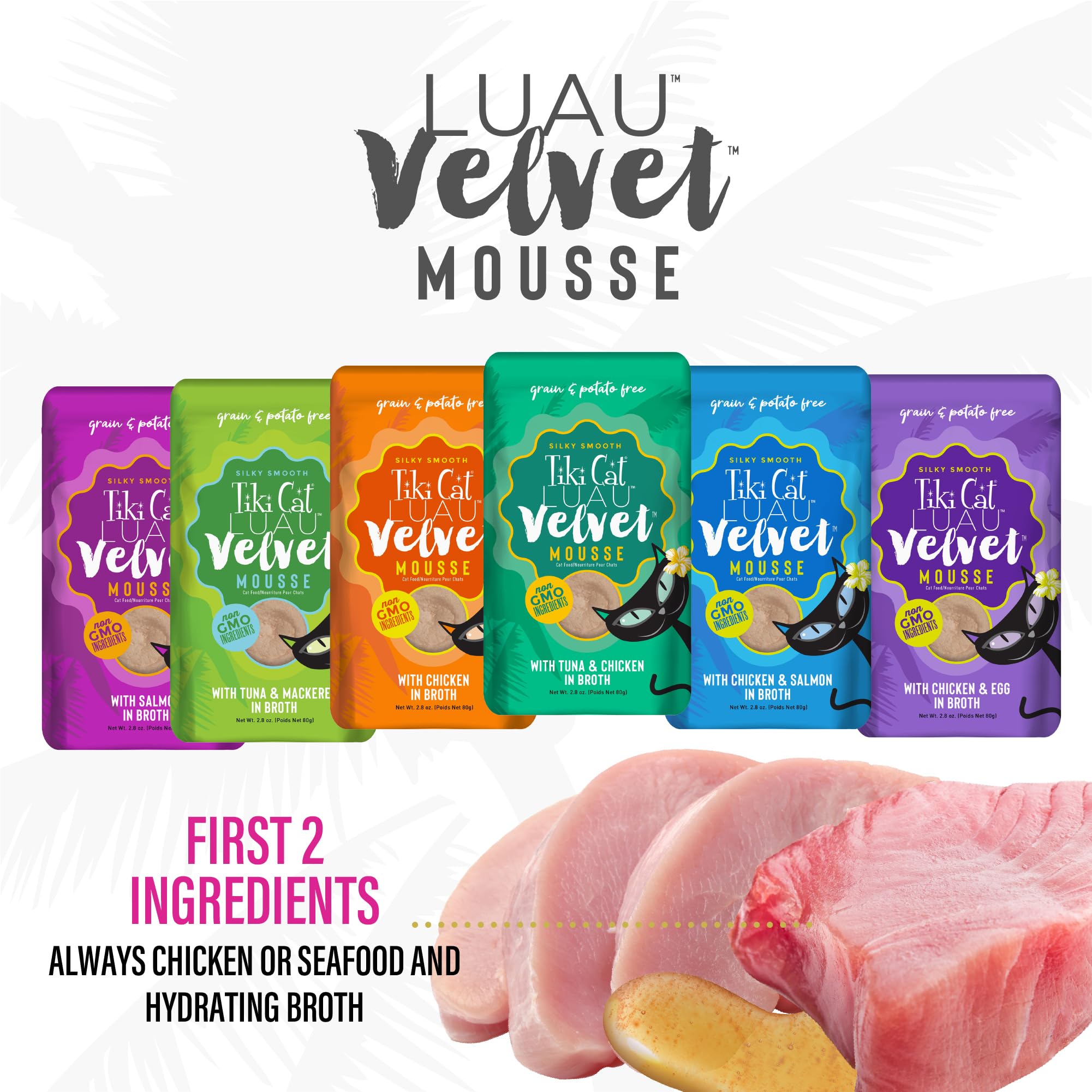 Velvet Mousse poulet-bouillon, protéines de qualité et repas humide complet.