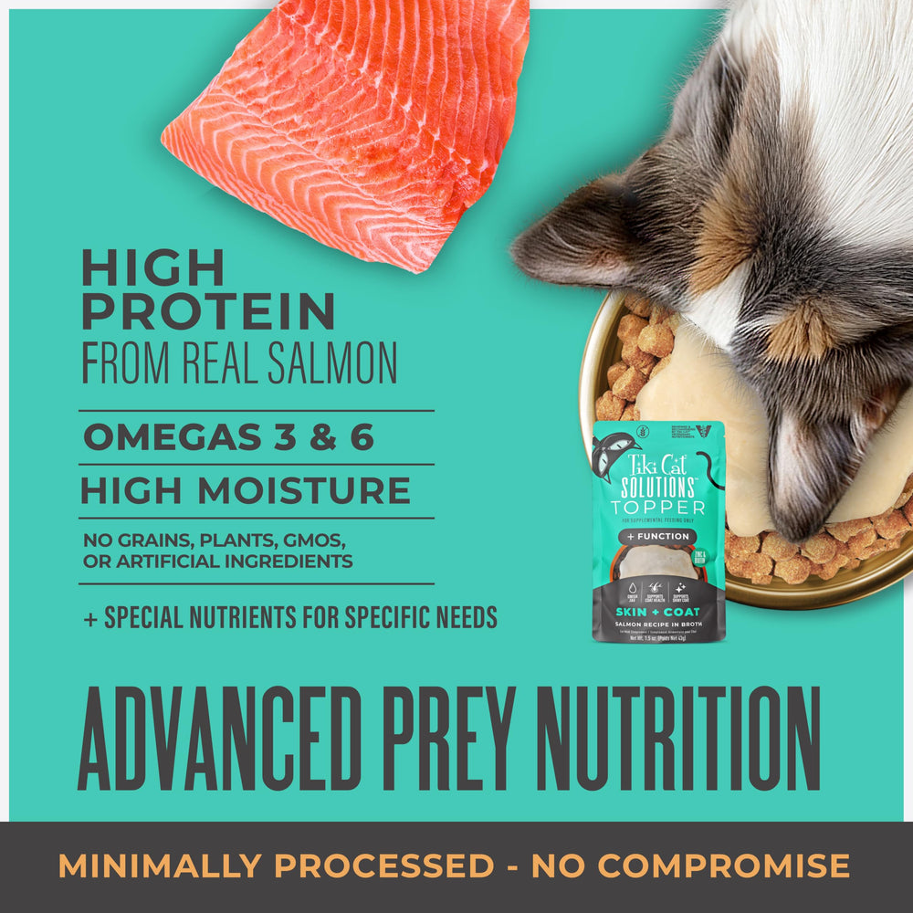 Formulé par vétérinaires et nutritionnistes animaux Tiki Cat Solutions.