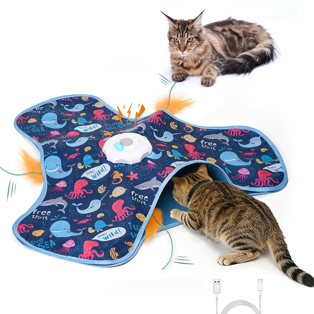 tikibest jouet interactif pour chat avec plume mouvante stimule la chasse.