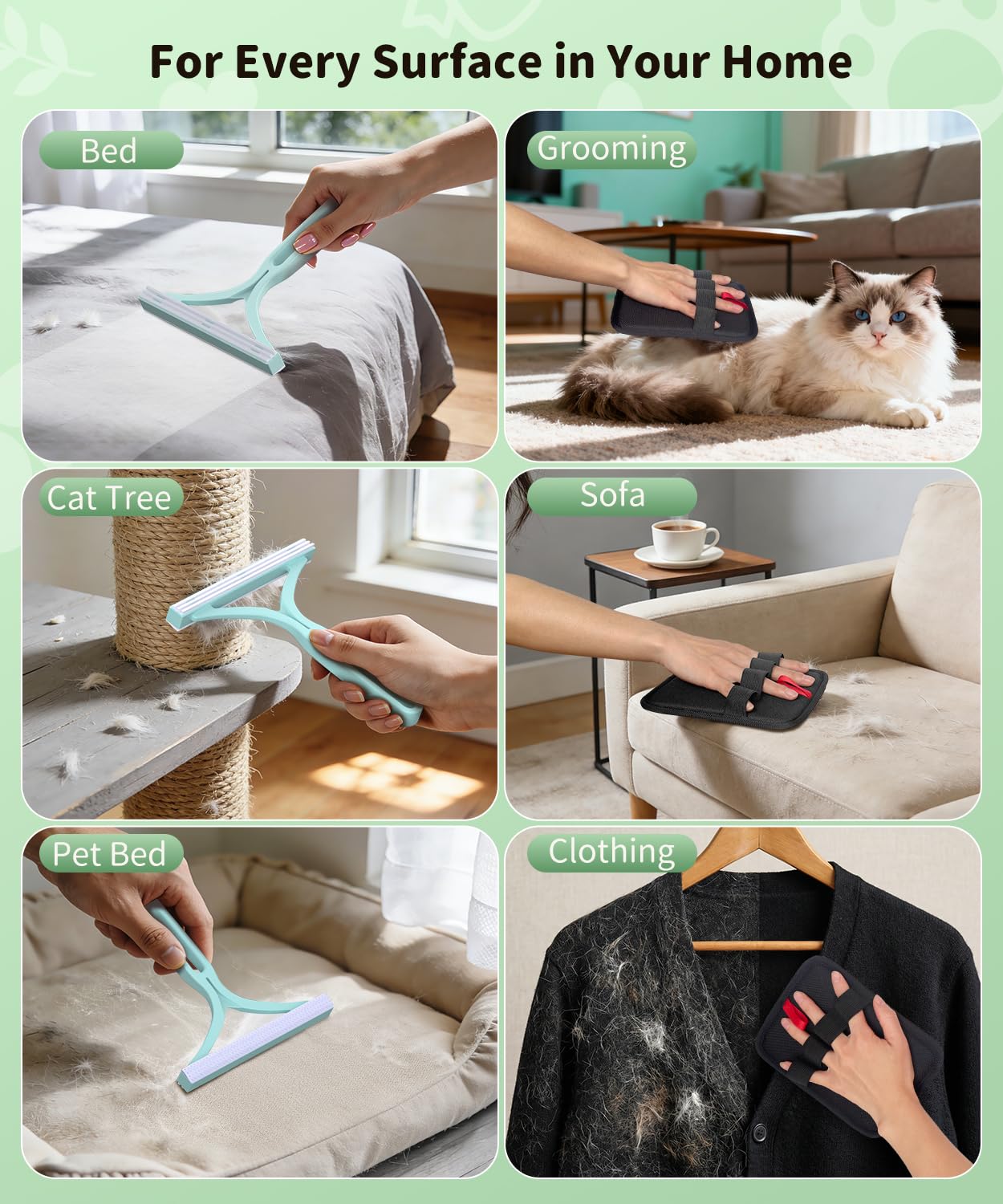 Gant TIKIWIK ramasse-poils pour chiens et chats.