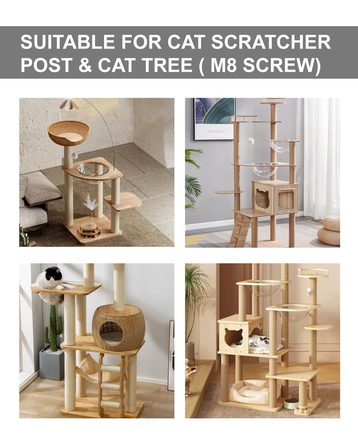 Poteau TIMHAKA adapté pour arbre à chat d'intérieur
