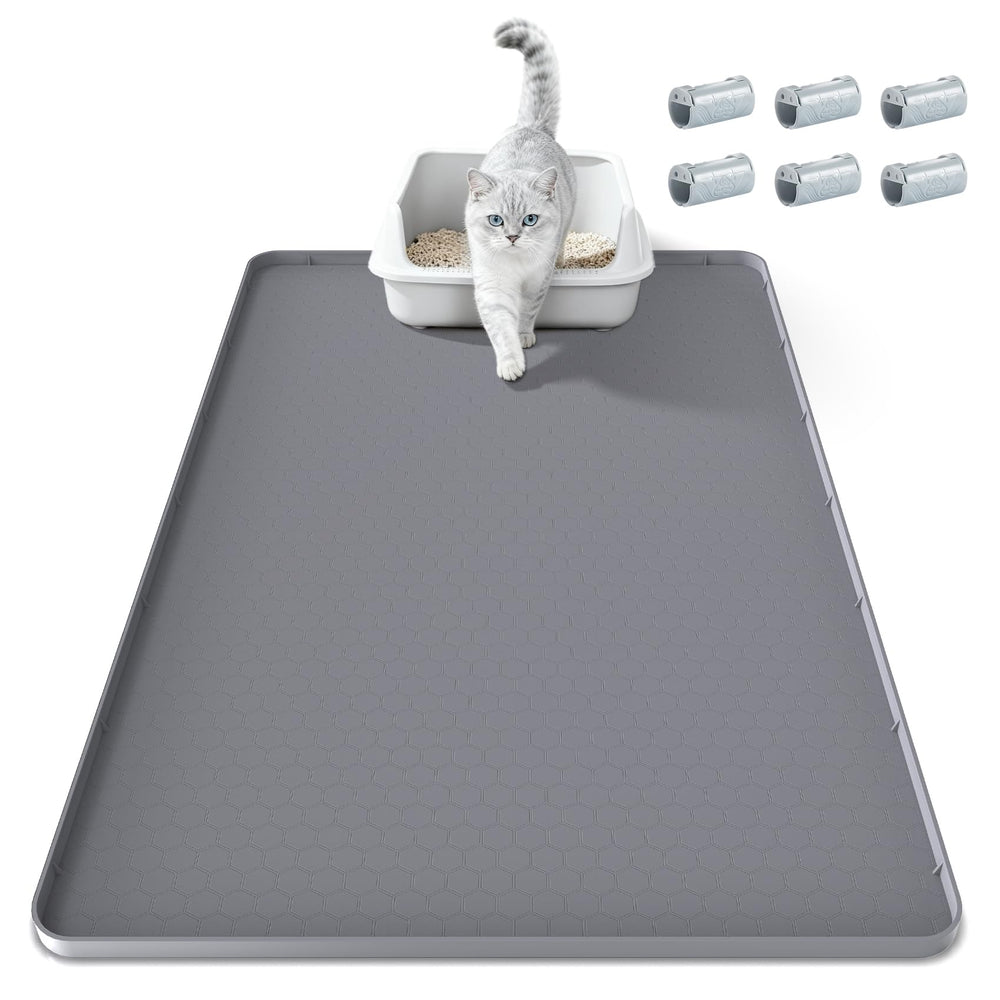 TIMOHCR tapis-litière-chat-34x22: protège le sol et réduit les projections.