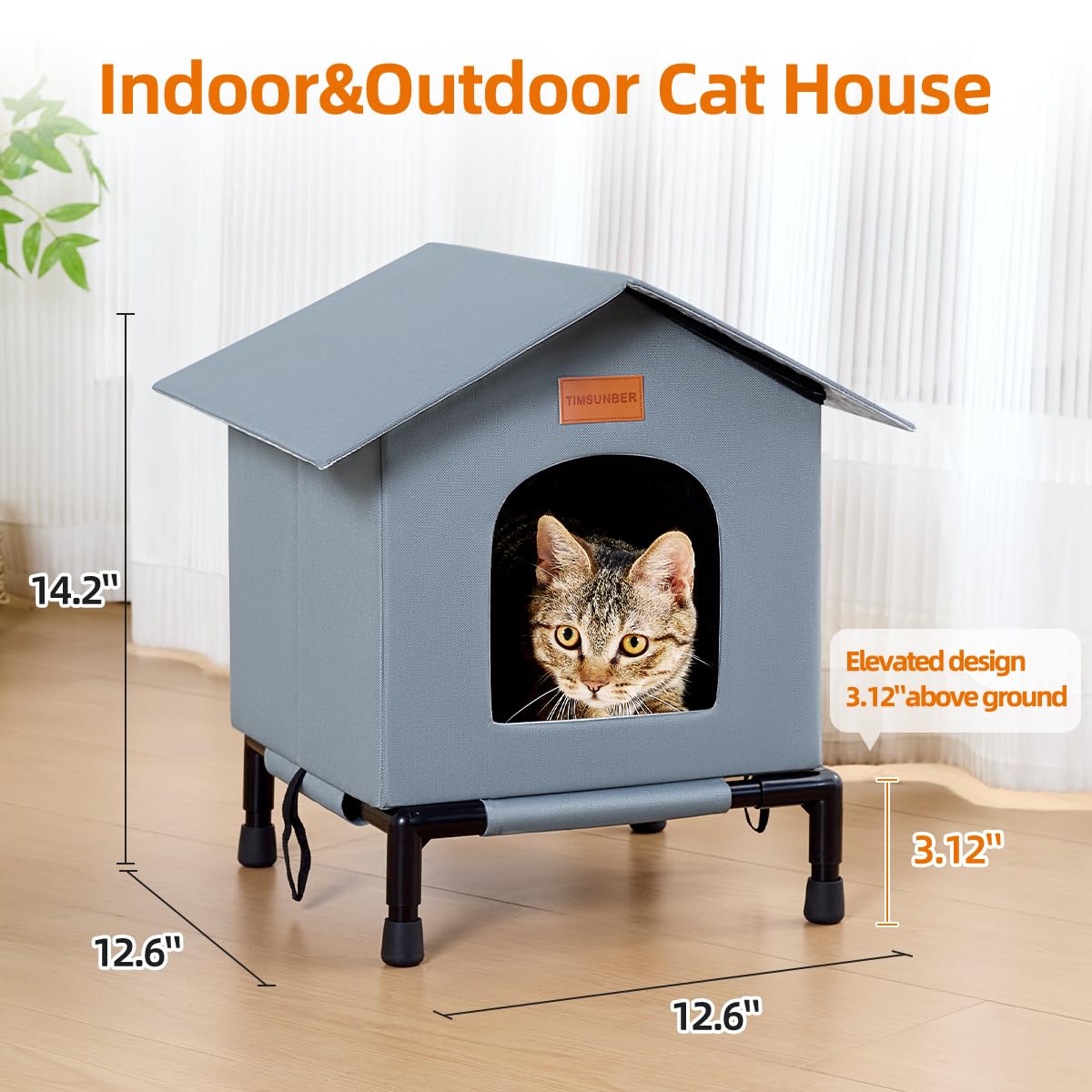 TIMSUNBER Abri Chats Extérieur – design fermé pour sécurité et chaleur.