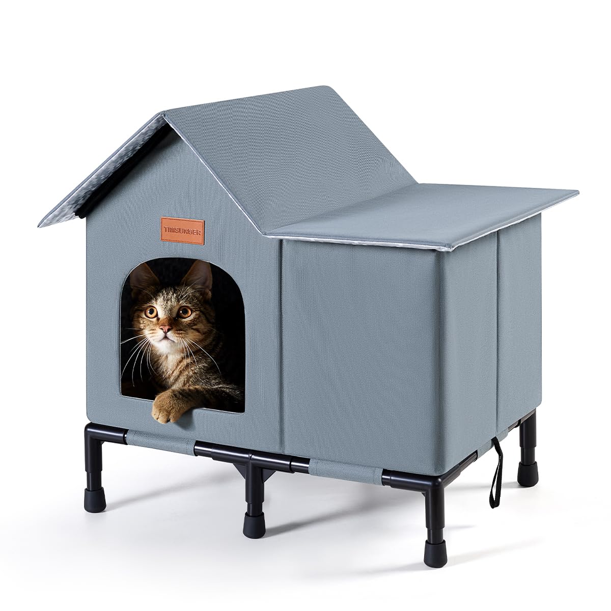 TIMSUNBER abri chat exterieur isolee, refuge chaleureux pour chats en hiver.