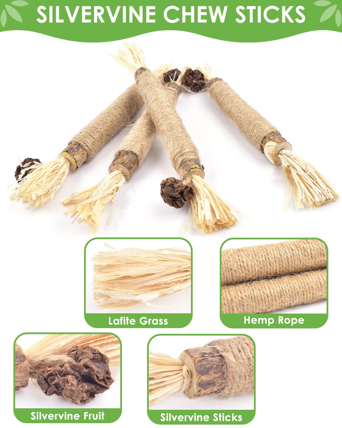TINDTOP Silvervine fibre naturelle et fruit – boules de poils facilitées.