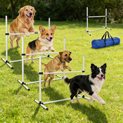 TinyPoint - barres reglables pour parcours d'agilité canin, adaptées à toutes les tailles.
