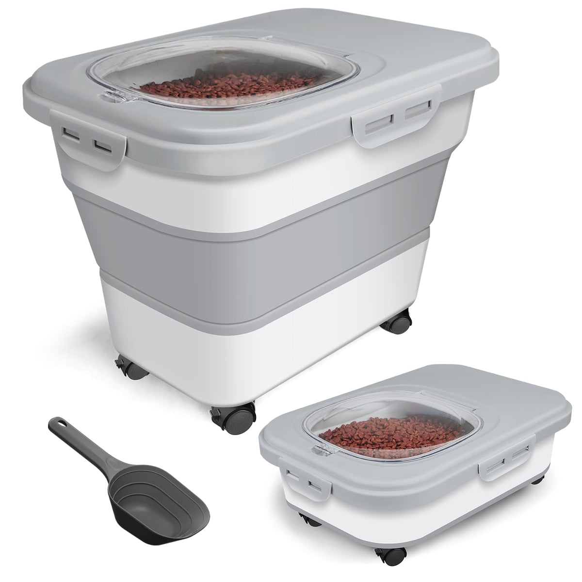 TIOVERY conteneur aliments animaux 20 lb, rangement pratique pour croquettes.