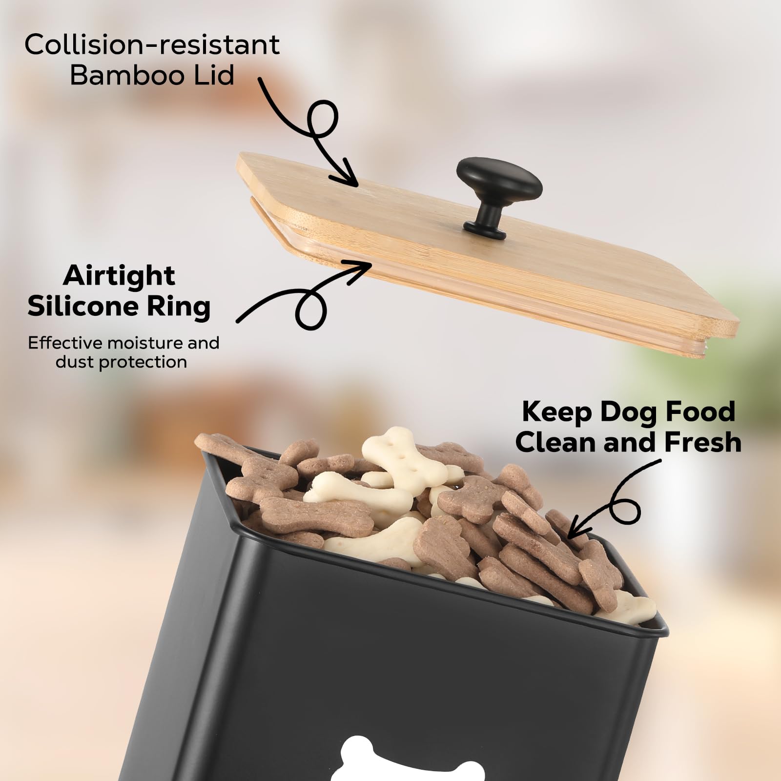 Tivray fer galvanise bocaux nourriture chien durable et résistant