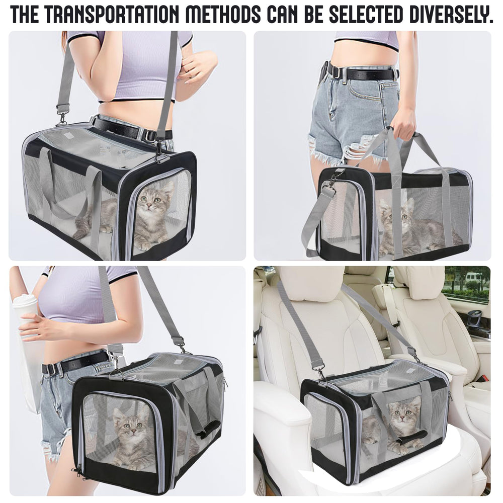 TIYOLAT transporteur chat grande: poche latérale pour accessoires et essentiels.