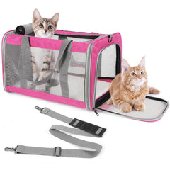 TIYOLAT sac rose pour grand chat, transport sûr et confortable.