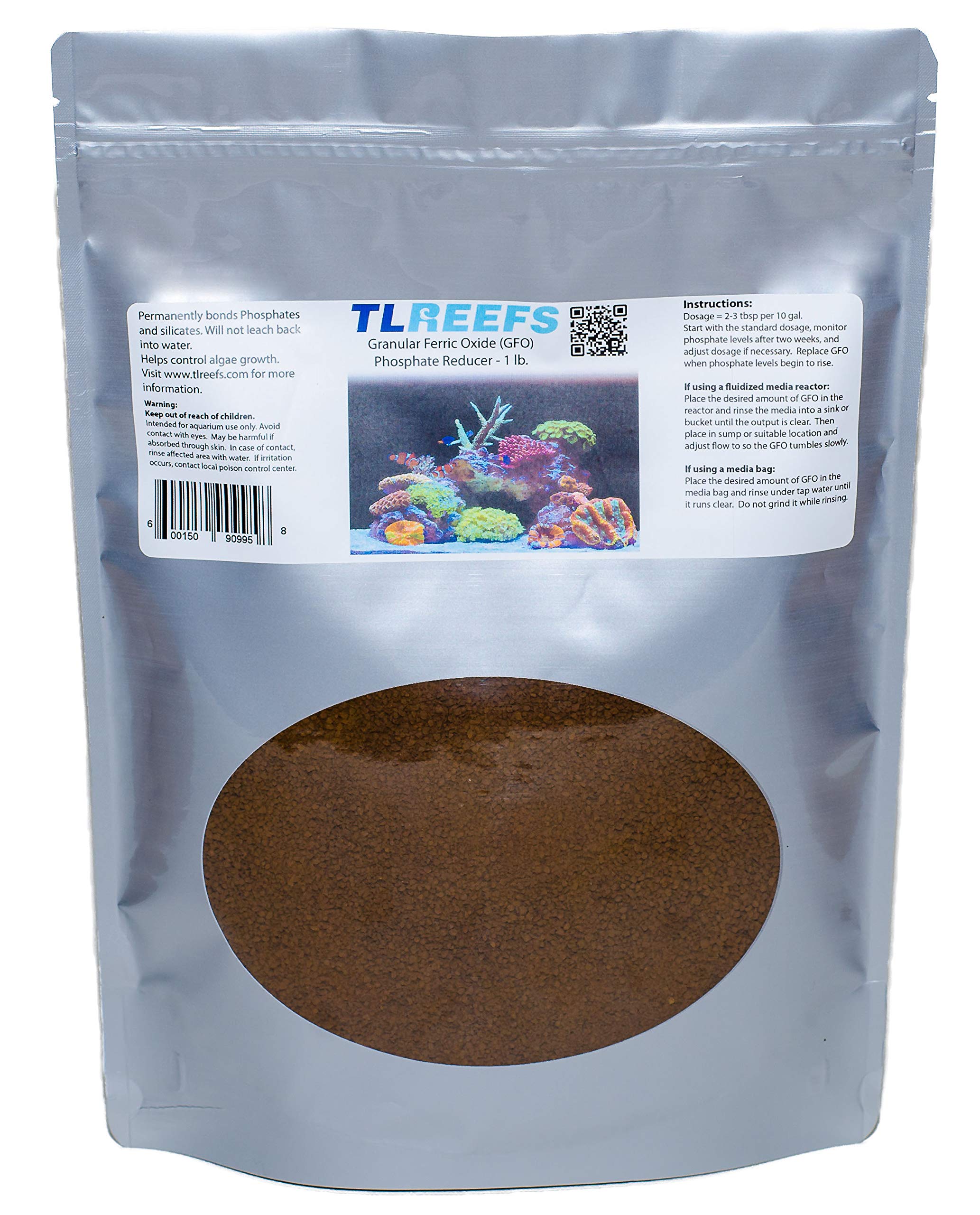 TL Reefs GFO oxyde ferrique granulaire réduit les phosphates dans l'aquarium.