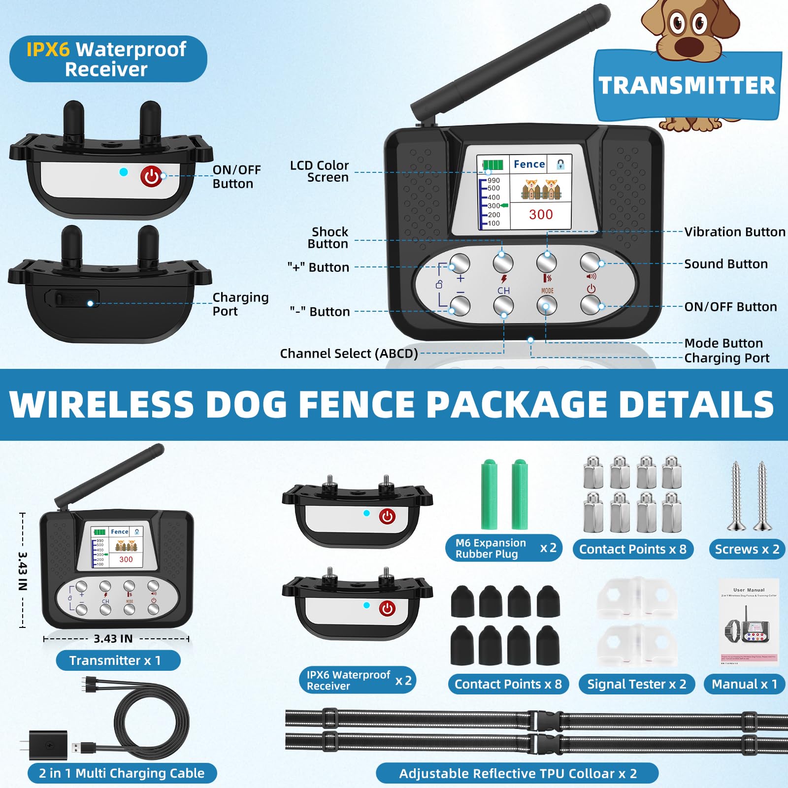 Mode clôture et entraînement TLKTL pour adapter le système à vos chiens.
