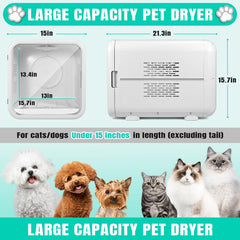 TNELTUEB Boîte séchage puissance 1800W: pour chats et petits chiens.