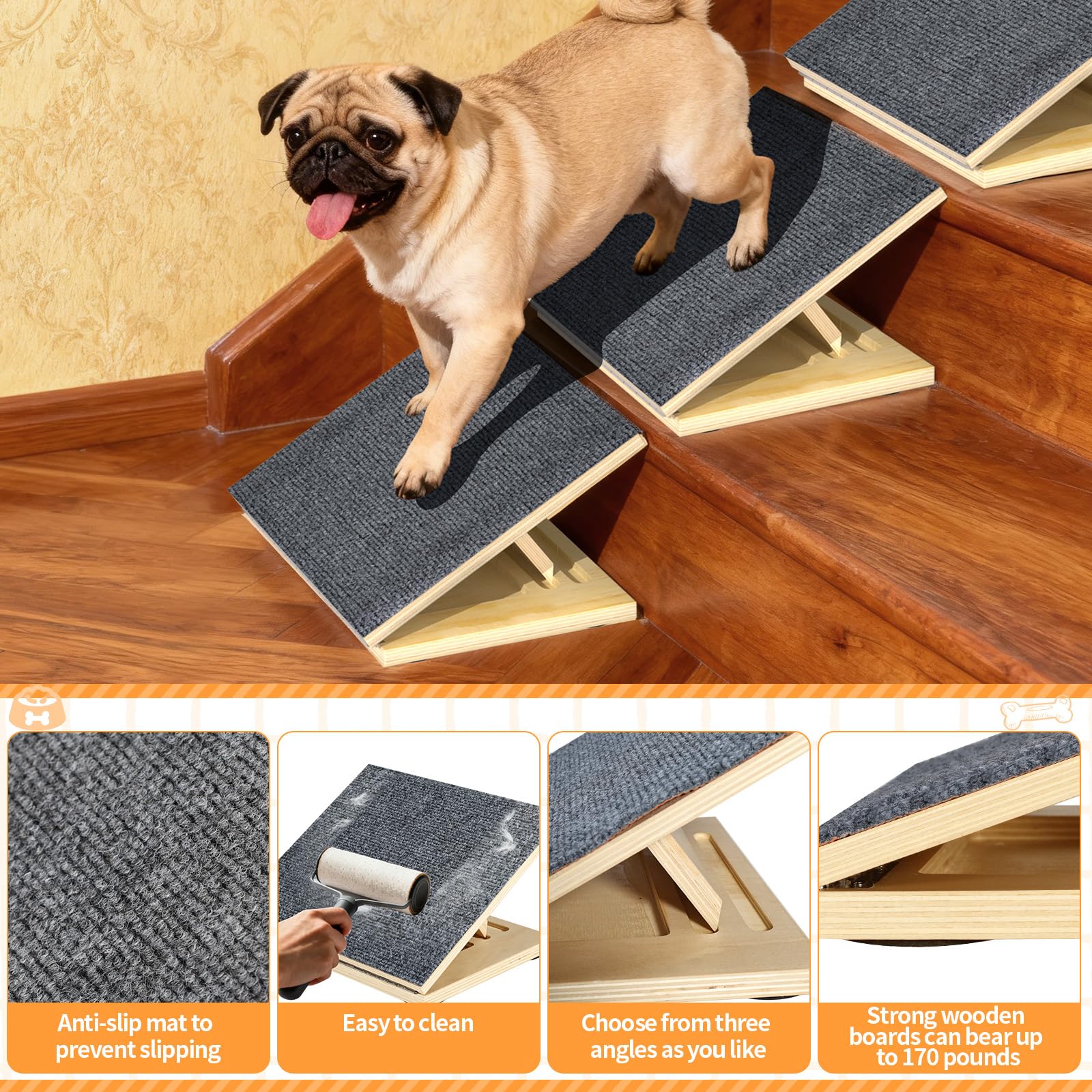 TNELTUEB rampe chien surface antiderapante pour adhesion