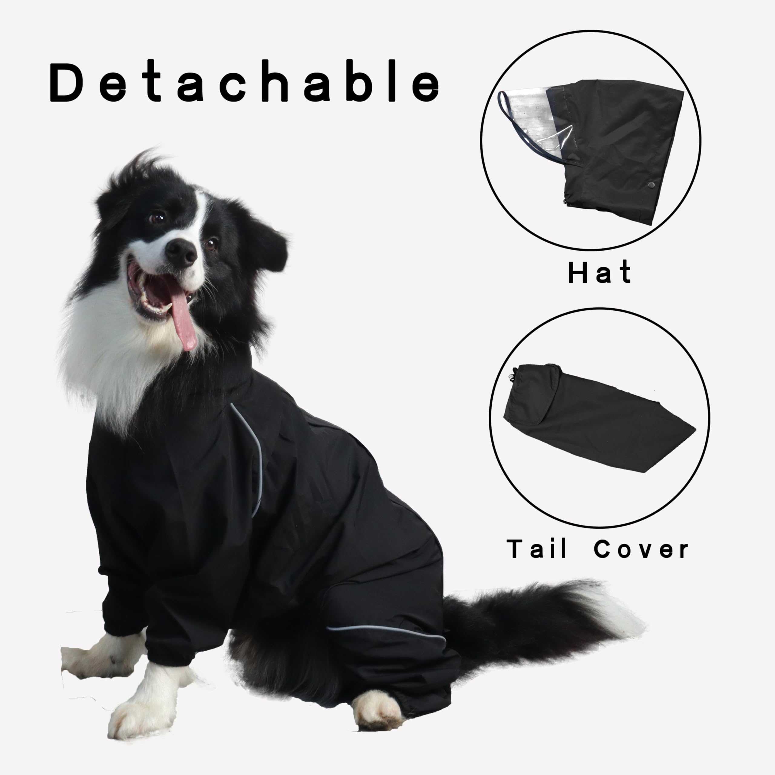 TOBOSS manteau-pluie-chien-bandes-reflechissantes: bandes réfléchissantes pour la sécurité nocturne.