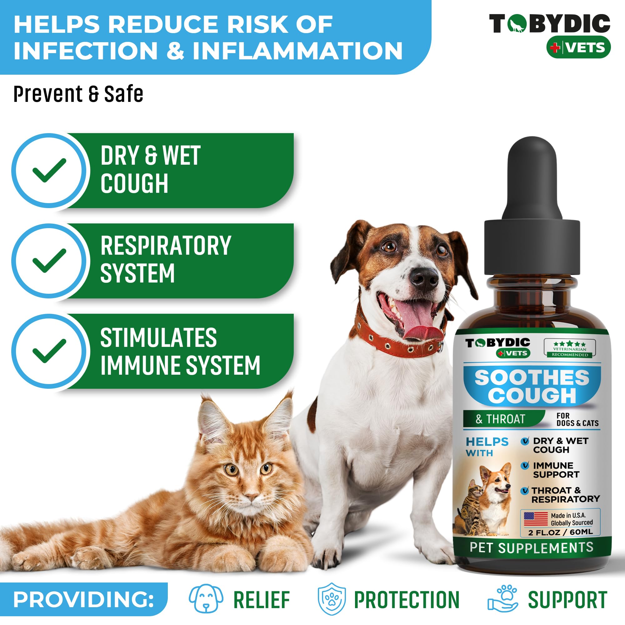 TOBYDIC étiquette-ingrédients-naturels, présente des herbes apaisantes pour le bien-être animal.