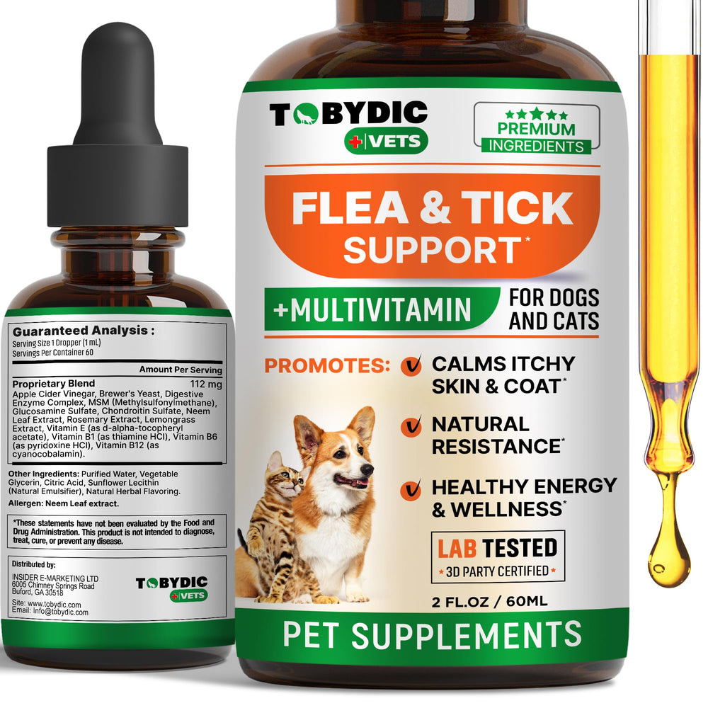 TOBYDIC: gouttes orales protégeant chiens et chats contre puces et tiques
