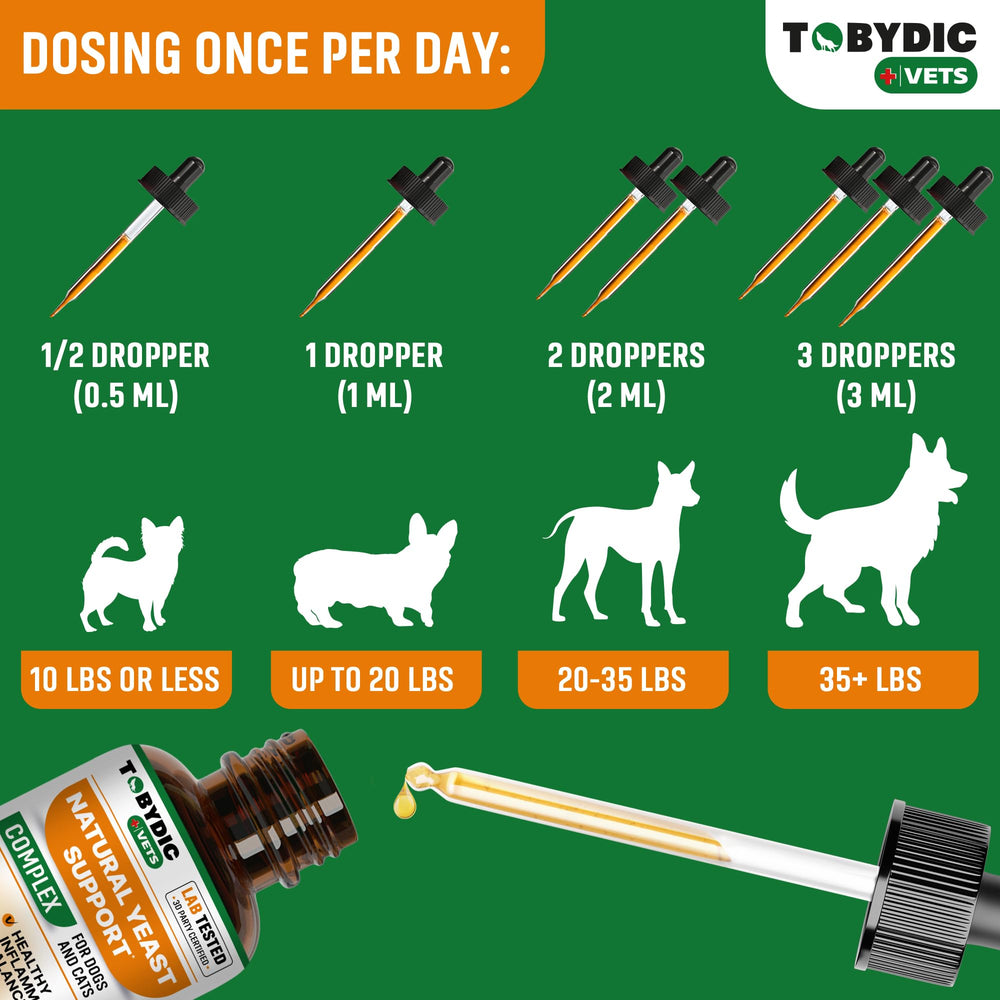 Support Tobydic pour oreilles et peau du chien, équilibre.