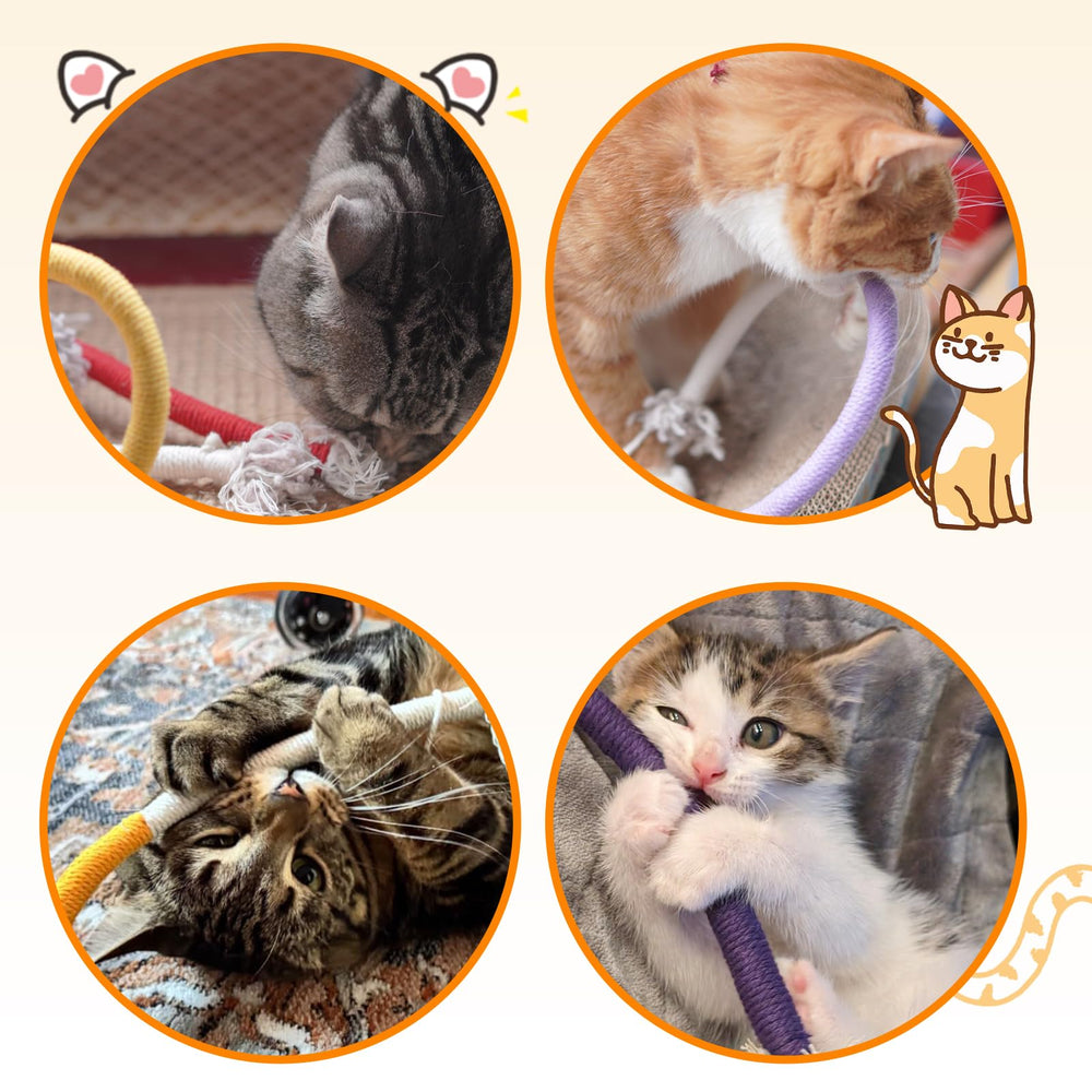 Jouet Tocirelo corde coton douce, sécurité pour chats qui mordent fort.