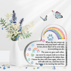 Toerifer plaque-coeur-acrylique mémoire animal, souvenir discret.