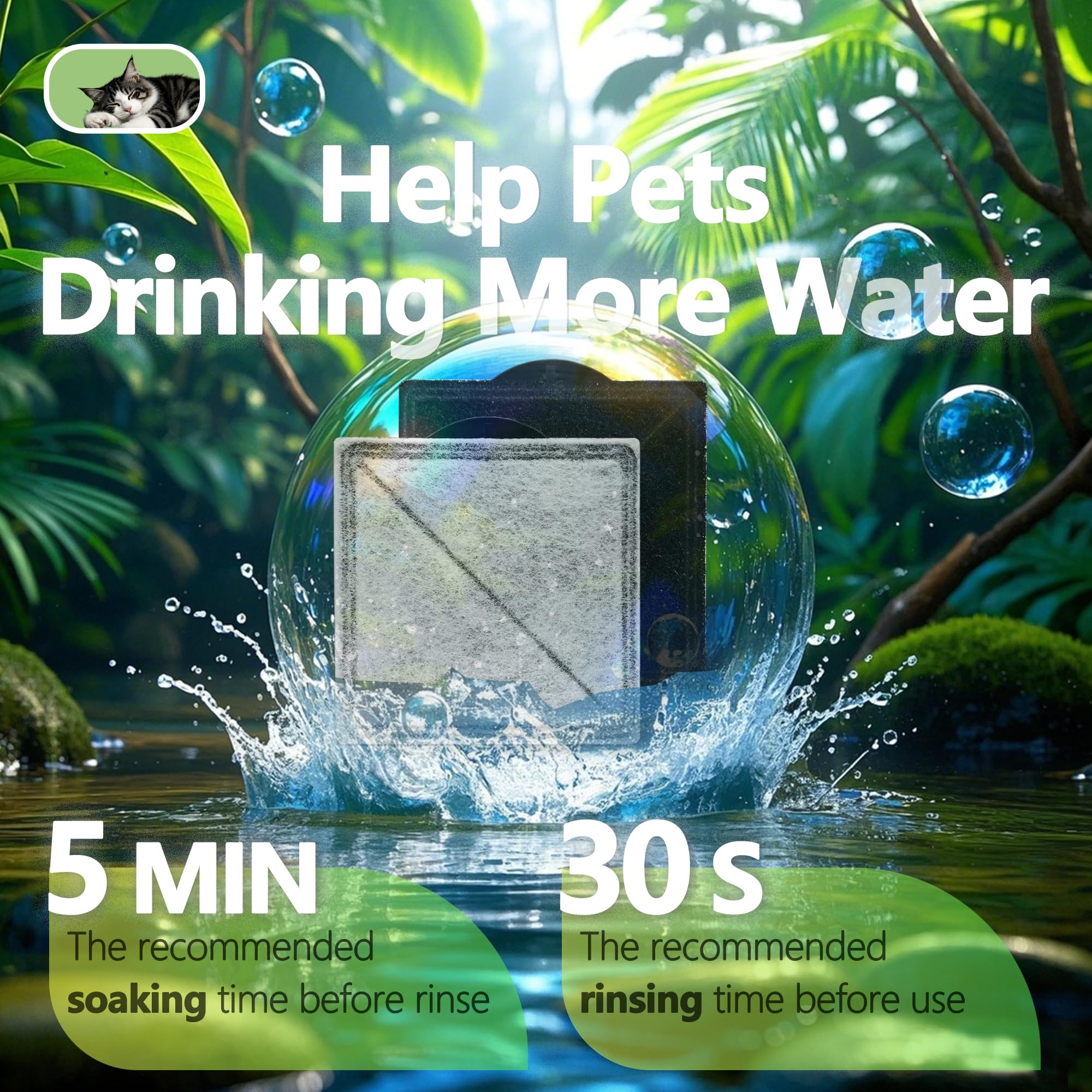 TOGGATH filtre charbon – fontaine chat, eau adoucie et goût plus agréable.