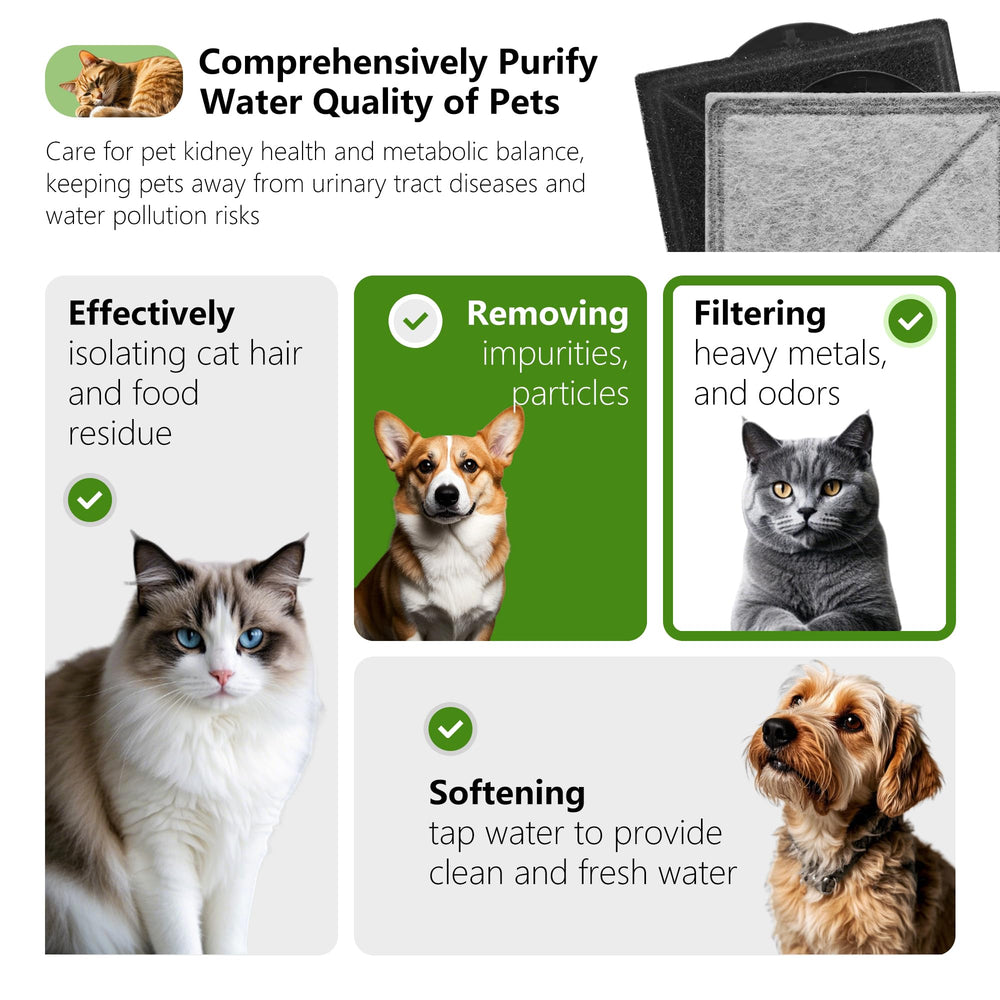 TOGGATH filtre charbon – fontaine chat, eau plus fraîche pour la boisson quotidienne.