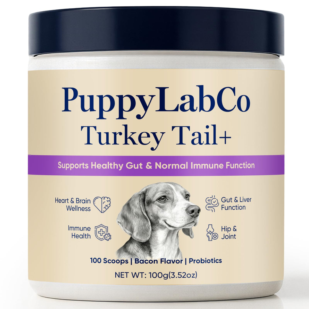 TOGOLIUN Puppylabco tramète-versicolore chien, bouteille: soutien potentiel du microbiome