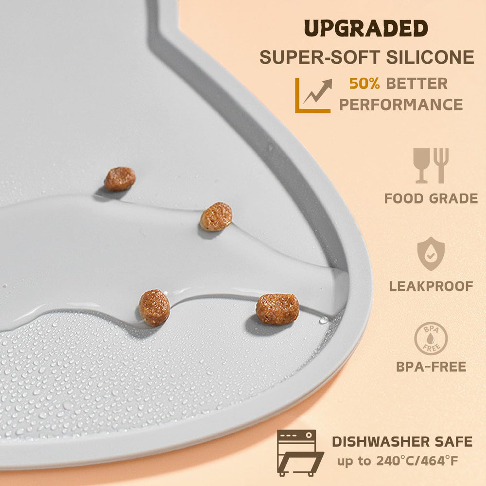 TOKAYIFE tapis nourriture chat imperméable protège le sol des éclaboussures.