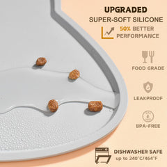 TOKAYIFE tapis nourriture chat imperméable protège le sol des éclaboussures.