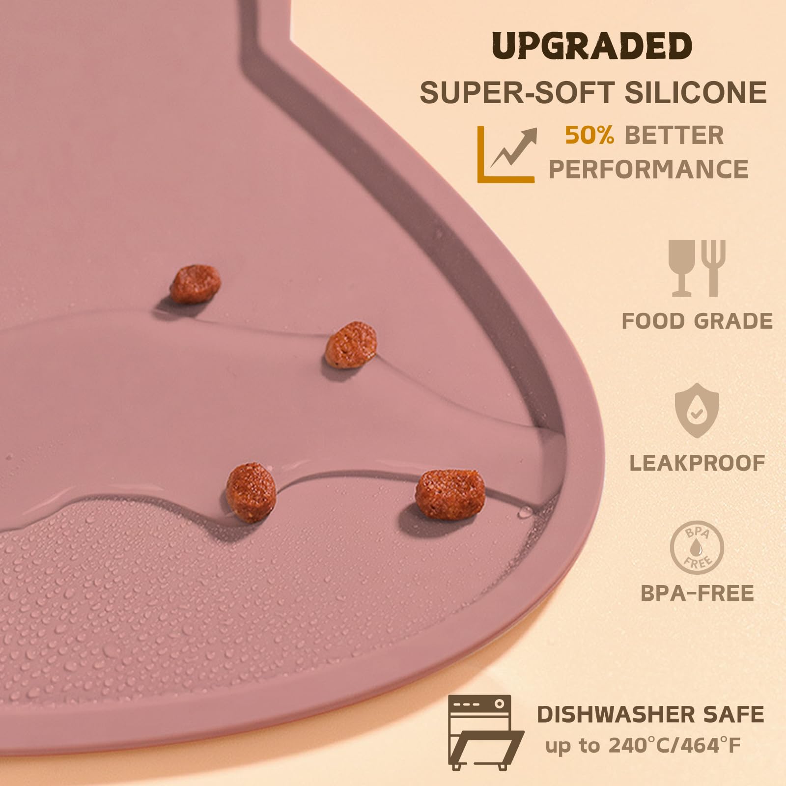 Tapis Tokayife résistant à la chaleur et lave-vaisselle, nettoyage rapide.
