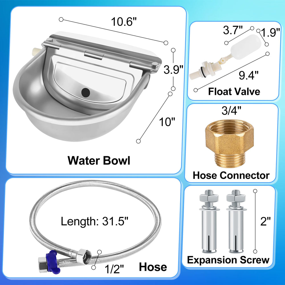 ToLanbbt bol-eau extérieur inox, usage en pâturage facile à nettoyer
