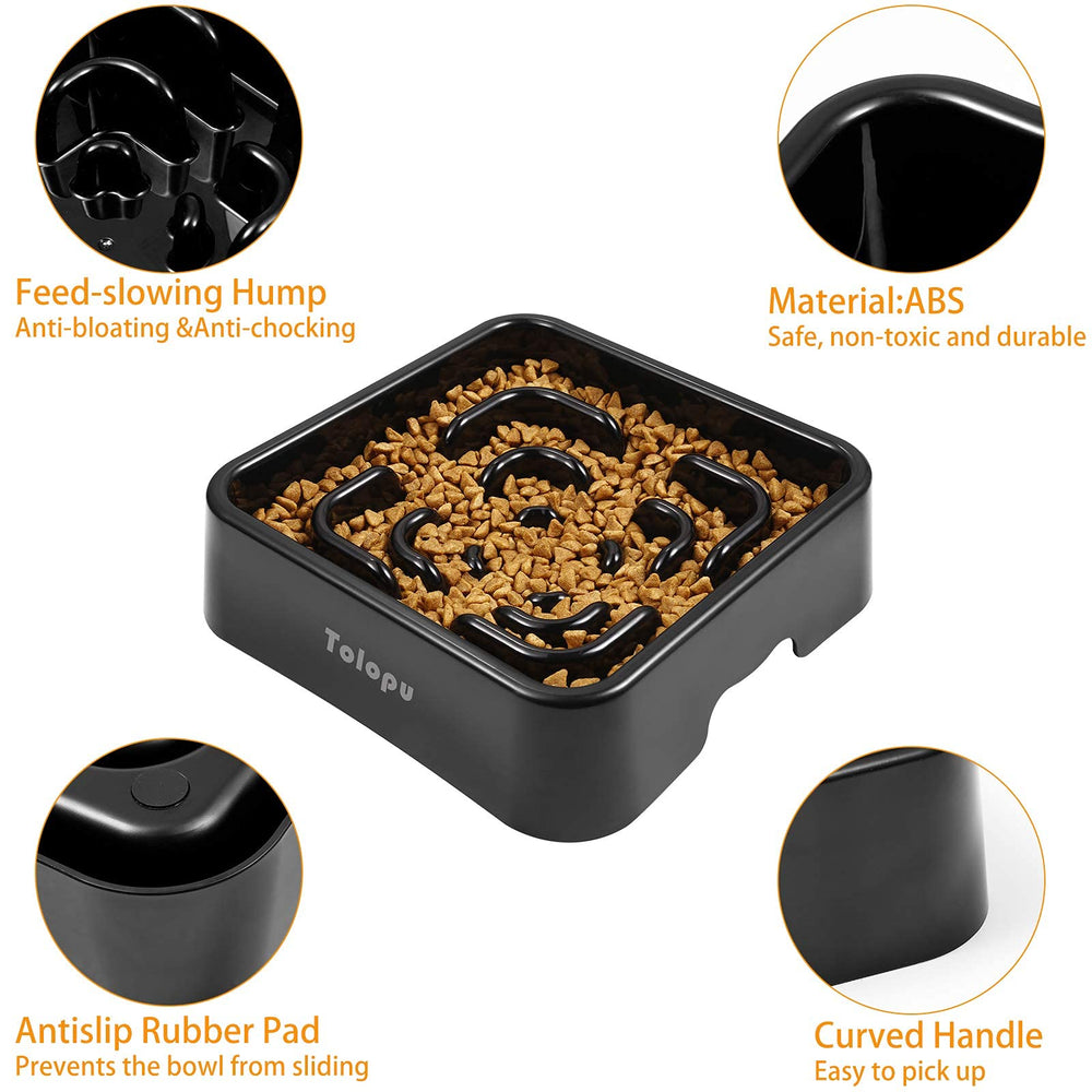 Tolopu bol alimentation ludique extralarge noir, design amusant pour stimuler l'intérêt du chien.