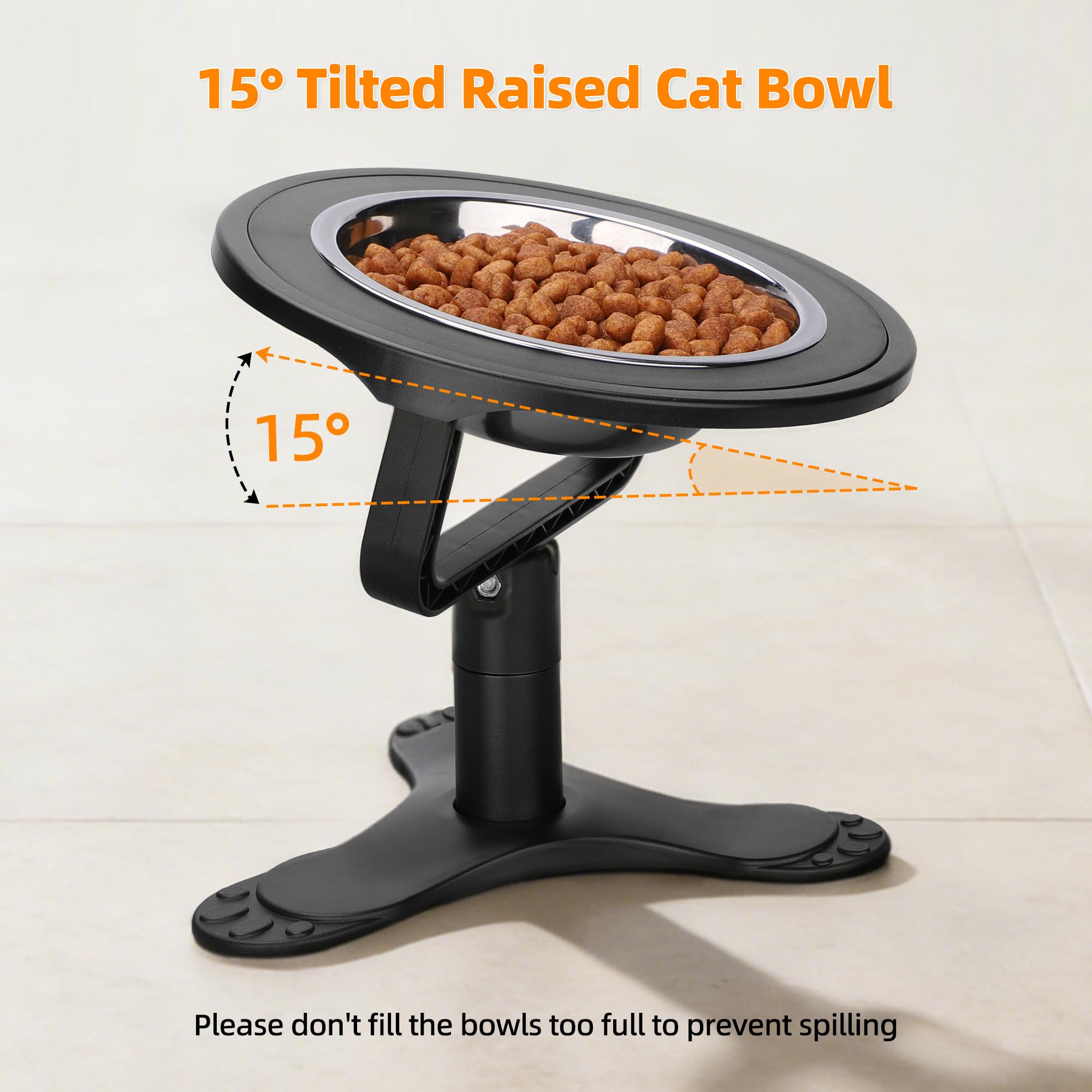 Tolopu bol élevé pour chat, hauteur 6 pouces, adapté aux chats adultes.