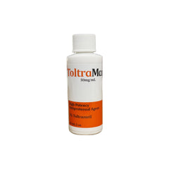 ToltraMax Toltrazuril 60 ml flacon, format pratique pour administration facile.