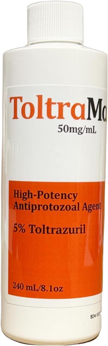 ToltraMax Toltrazuril en flacon, dosage facile pour chevaux, chiens et chats.