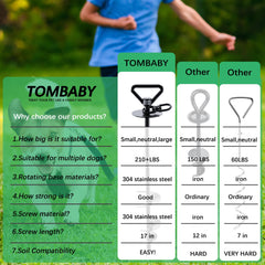 Installation rapide du piquet Tombaby pour chien, pavage efficace.