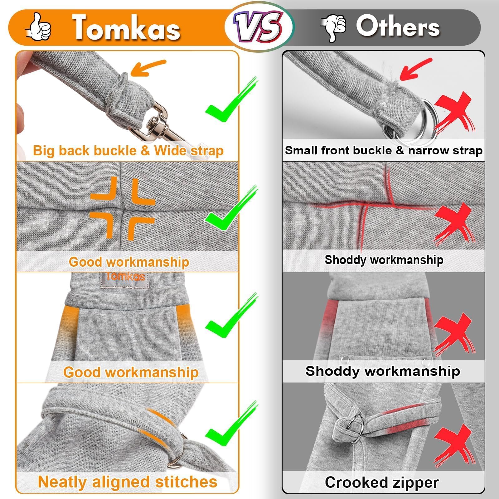 Tomkas ceinture sécurité – attache fiable pendant les promenades