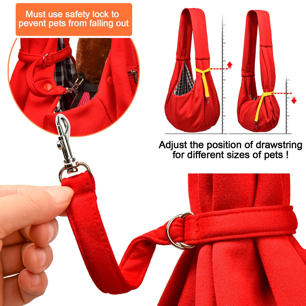 Tomkas ceinture sécurité rouge, maintient le chien en toute sécurité dans le sac.