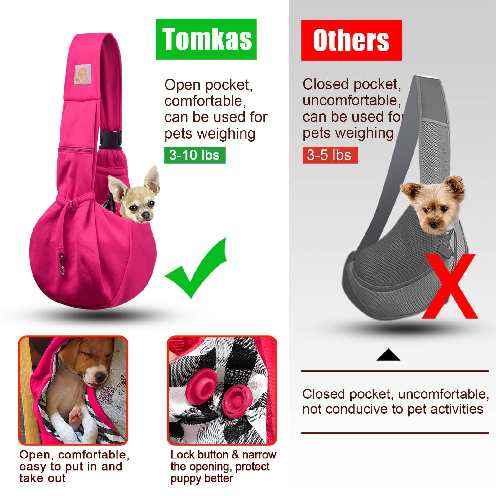 TOMKAS poche frontale zippee, rangement pratique pour accessoires lors des trajets.