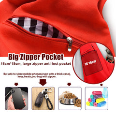 TOMKAS sling chien rouge, bretelle reglable pour ajustement rapide.