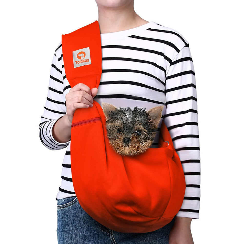 TOMKAS sling chien rouge, sangle reglable ergonomique pour tous.
