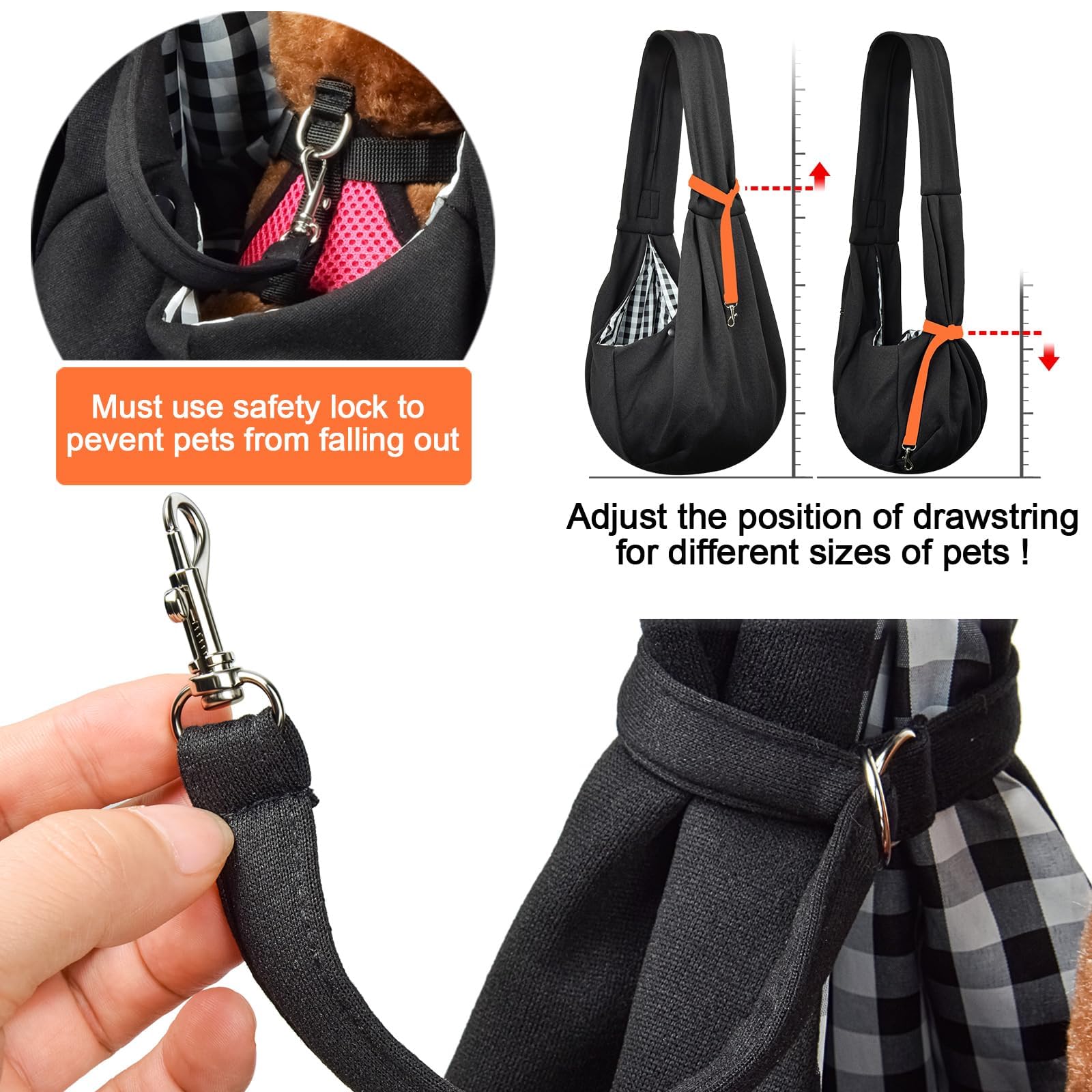 Tomkas sling tissu doux et confortable sur la peau du chien