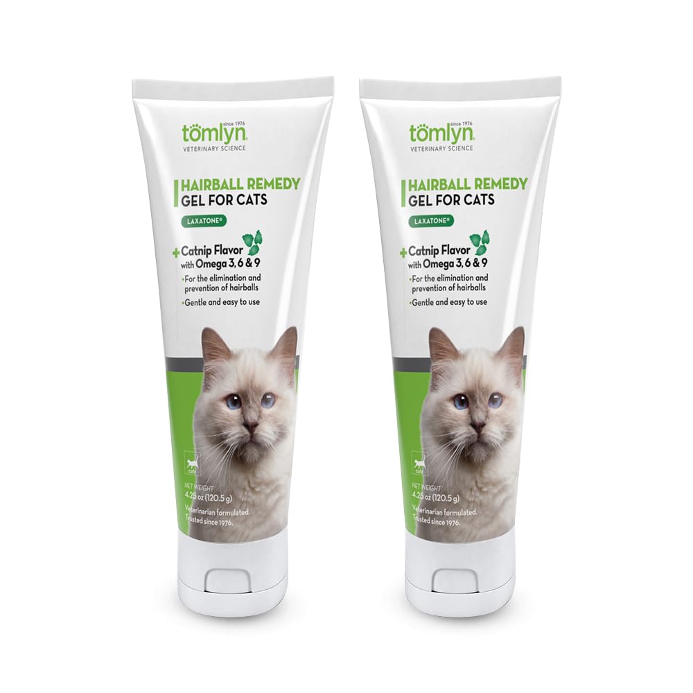 TOMLYN Laxatone, bouteille gel-catnip idéal pour prévenir les boules de poils.