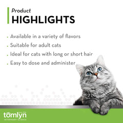 Tomlyn Laxatone Gel Chat Cataire – application sur patte pour une ingestion facilitée.
