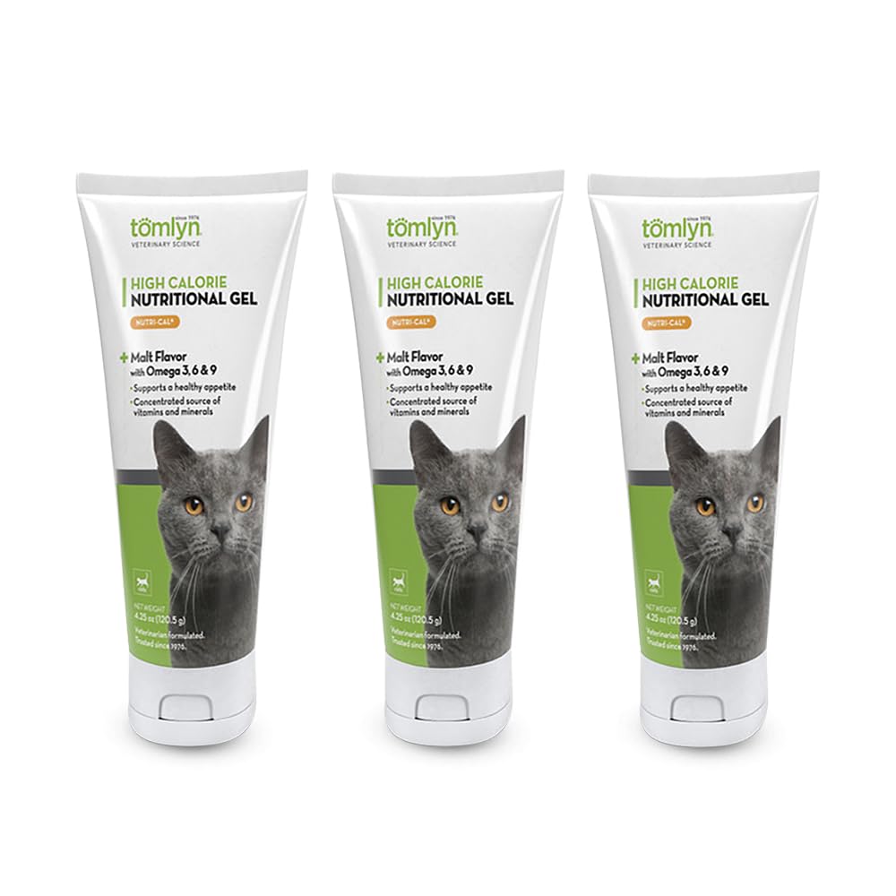 Tomlyn Nutri-Cal pour chats: tube visible et calories supplémentaires.