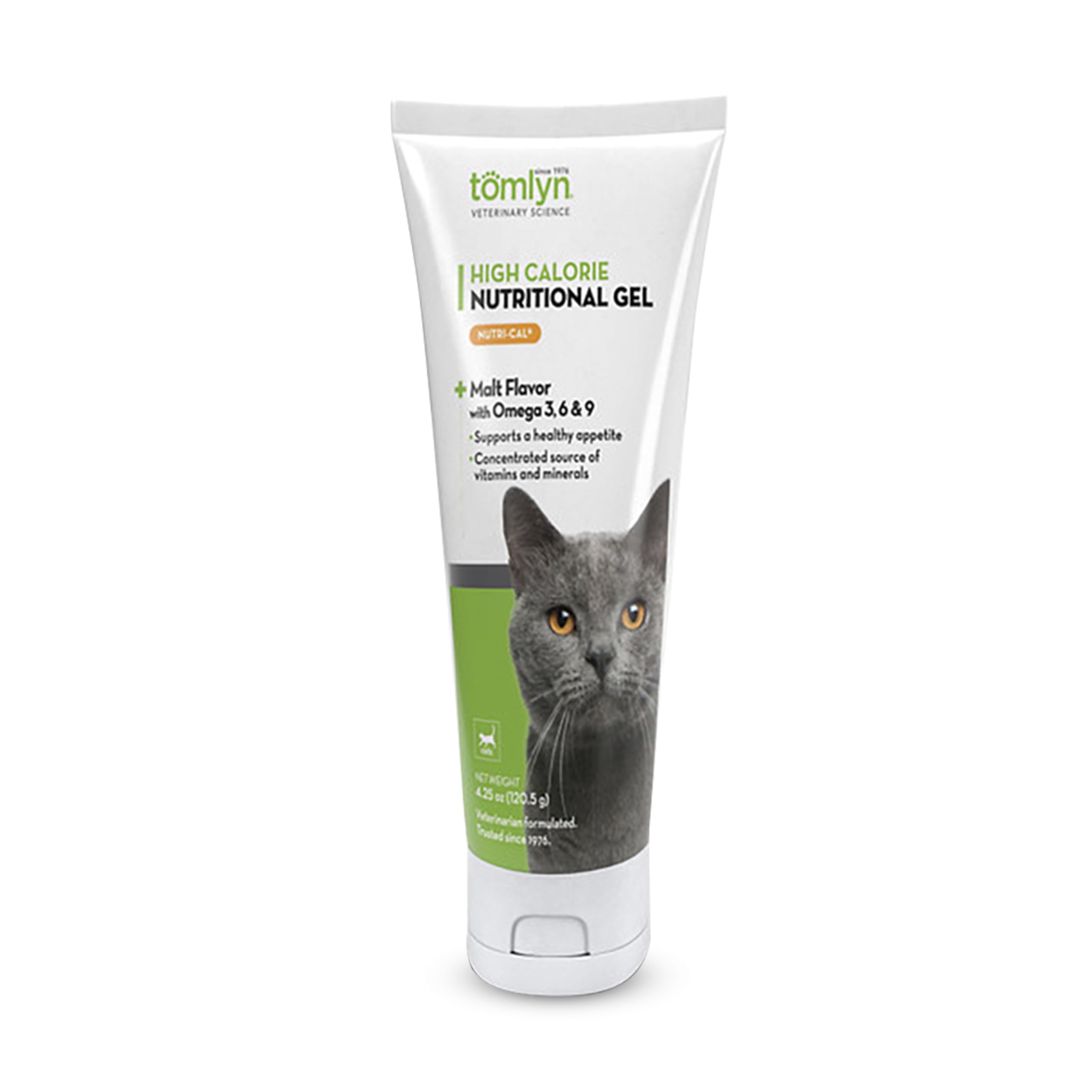 Tomlyn Nutri-Cal gel-chat-bouteille : soutien nutritionnel pratique pour chats qui mangent peu.
