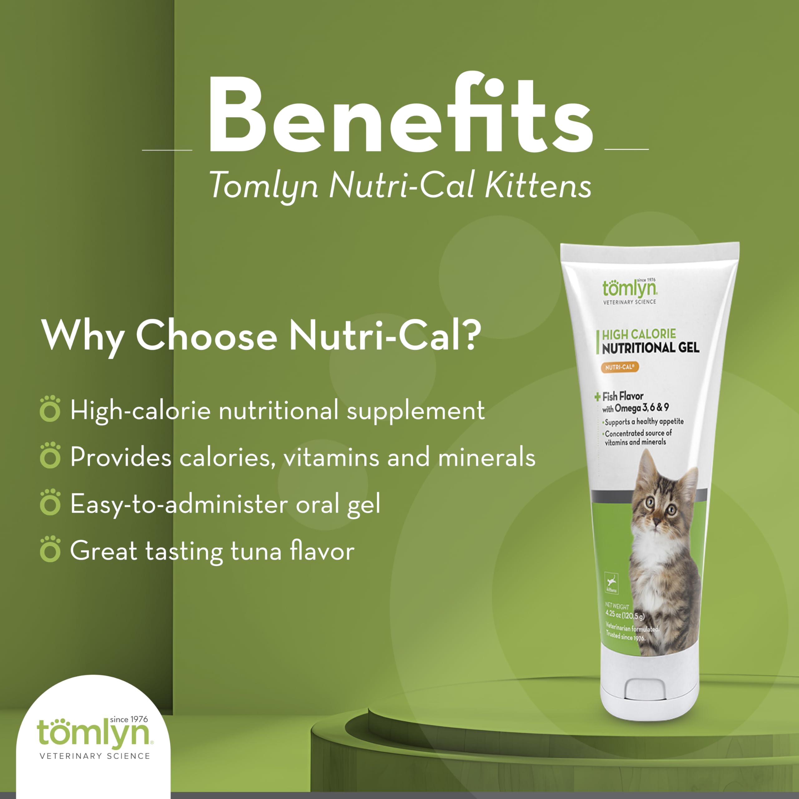 Tomlyn Nutri-Cal Gel Chat Croissance: soutient les nutriments essentiels pour la croissance.